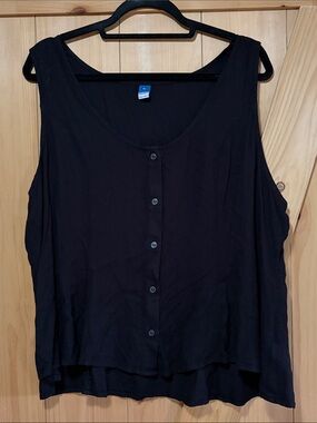 Women’s Old Navy Black Button-Front Sleeveless Top, XL